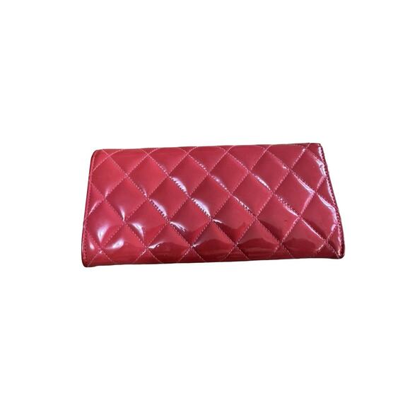 Chanel Pink Patent Quilted Long Flap Wallet 19 Series Authentic Made in Spain - Picture 3 of 10